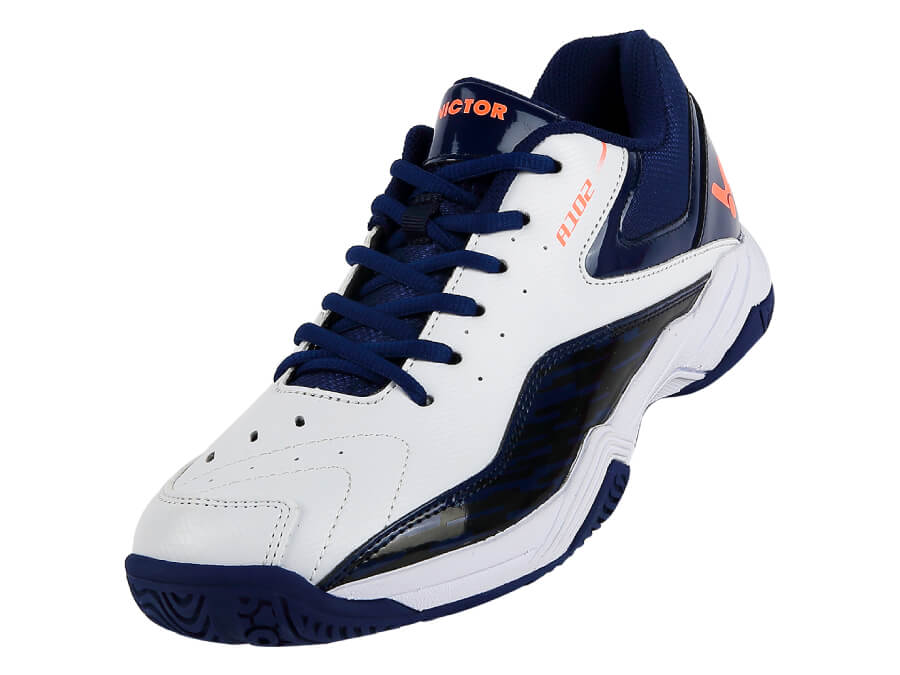 Victor A102 AB Badminton Shoes (White/Blue)