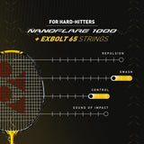 Yonex Nanoflare 1000 TOUR [Lightning Yellow] Pre-strung - Badminton Corner