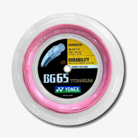 Yonex BG65 TI - 200m Badminton String Reel [Pink]