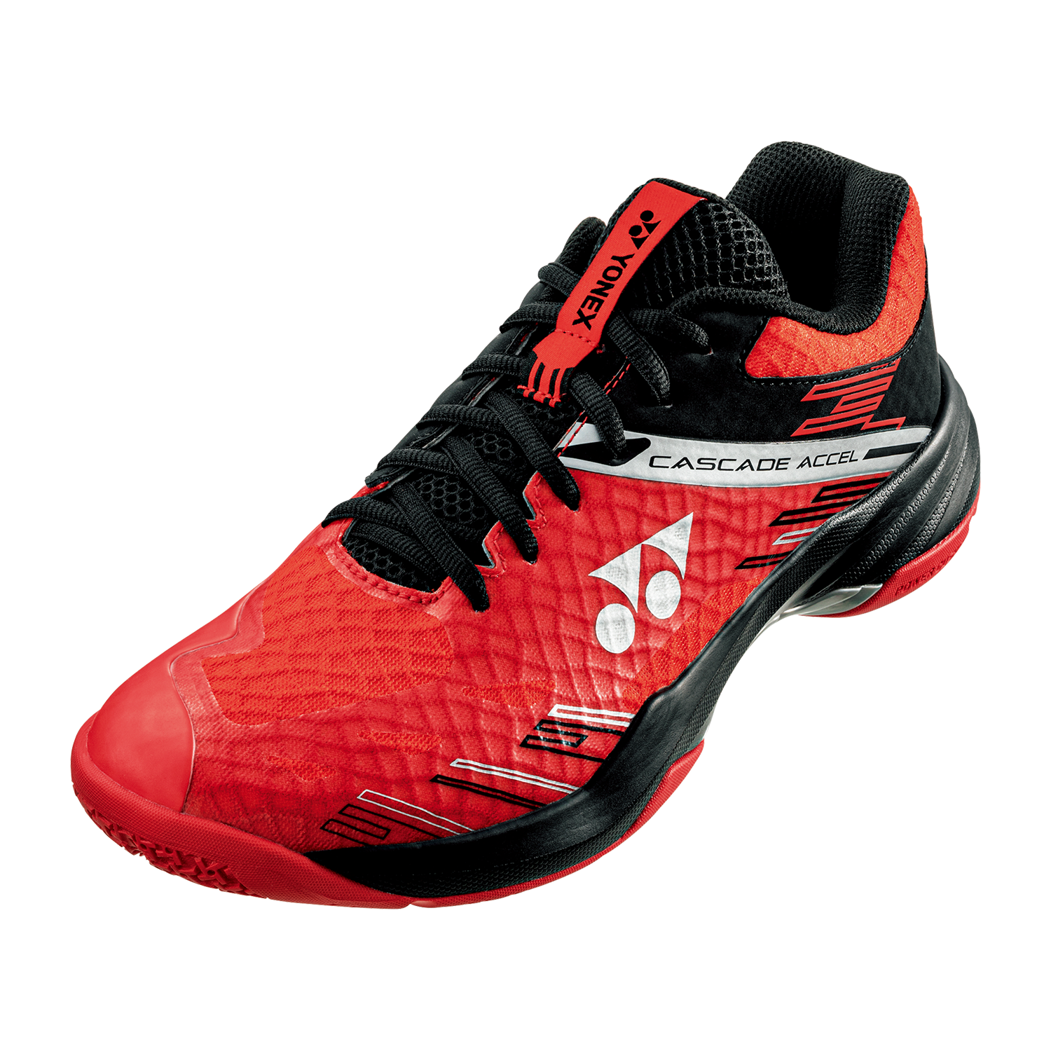YONEX CASCADE ACCEL バドミントンシューズ レッド/ブラック Yonex Power Cushion Cascade Accel Black/Red) | Badminton Corner