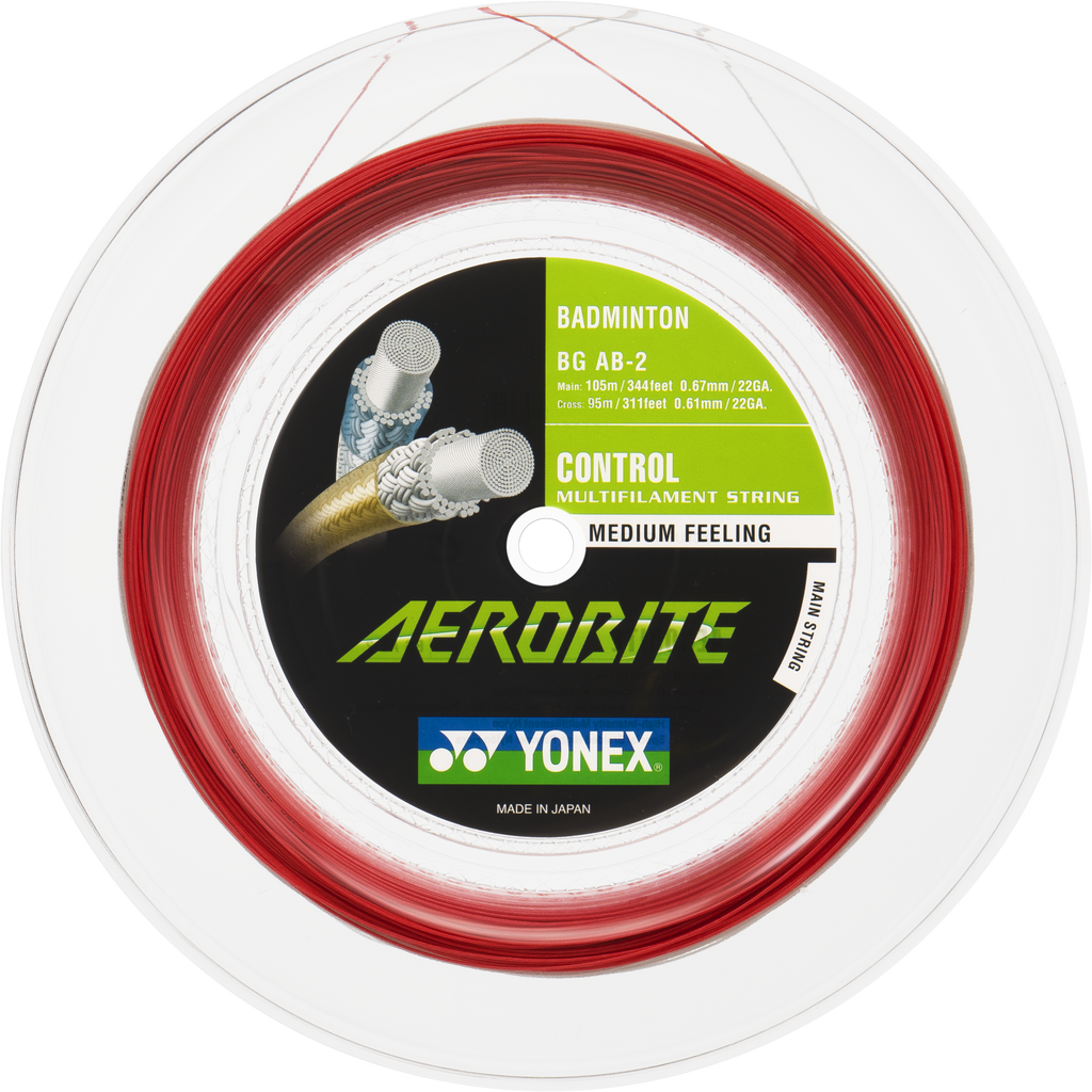 Yonex Aerobite - 200m Badminton String Reel [White/Red]