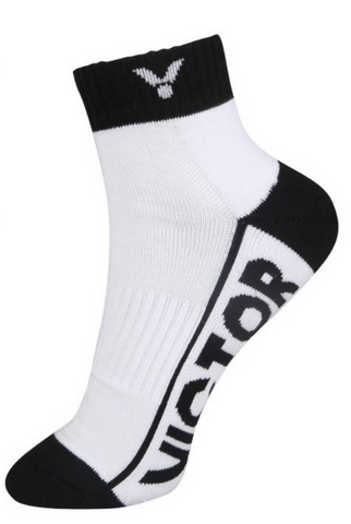 Victor SK235AC Low Cut Socks [White/Black] - Badminton Corner