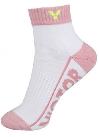 Victor SK235AI Low Cut Socks [White/Pink] - Badminton Corner