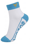 Victor SK235AM Low Cut Socks [White/Blue] - Badminton Corner